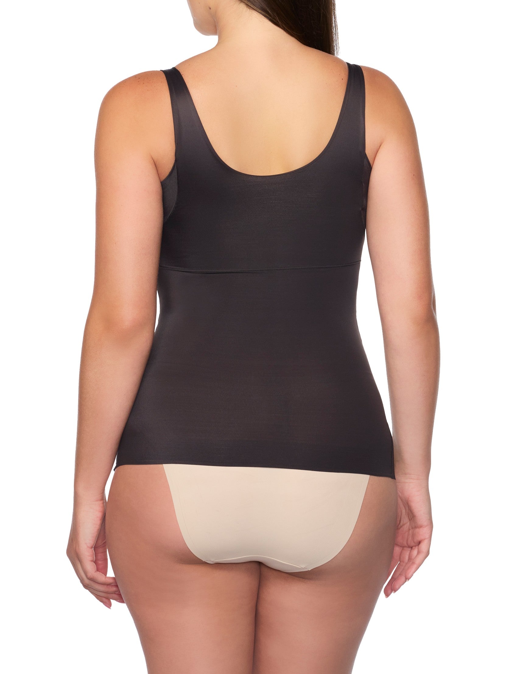 woman wearing a beige bra and shaping brief